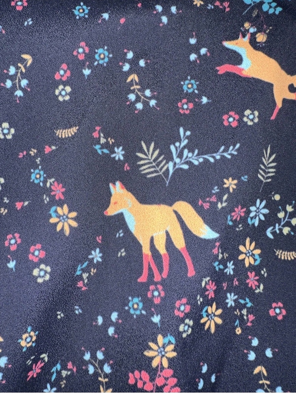 eshakti Navy Dress with Orange Fox & Floral Print - Picture 3 of 13